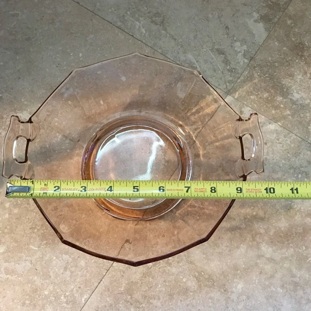 Pink Imperial Glass Hexagon Molly Bowl Dish Pink Depression Glass 1930’s